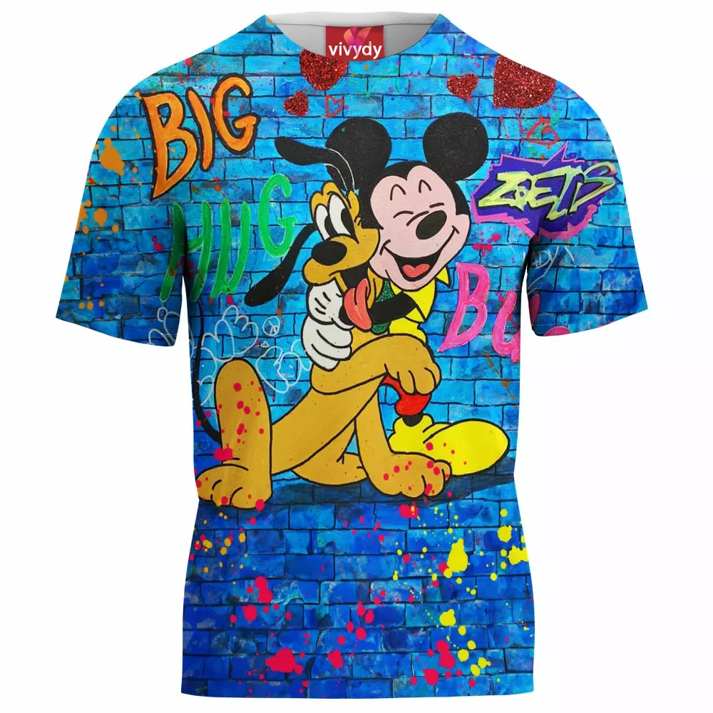 Pluto Animated and Mickey Mouse T-Shirt