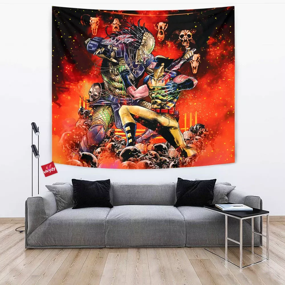 Predator Wolverine Tapestry