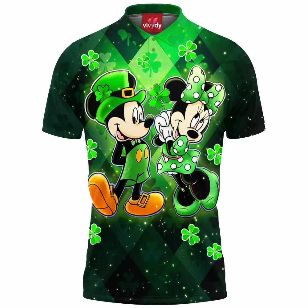 Mickey Minnie for Saint Patricks Day Polo Shirt