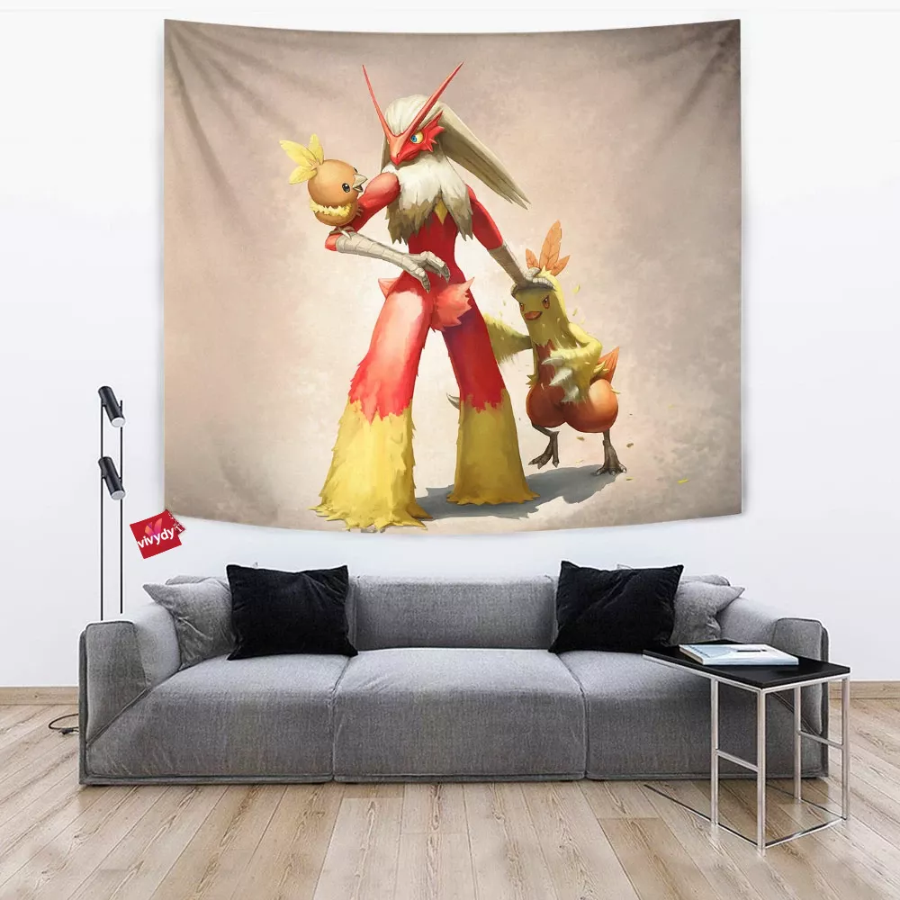 Torchic Combusken And Blaziken Tapestry