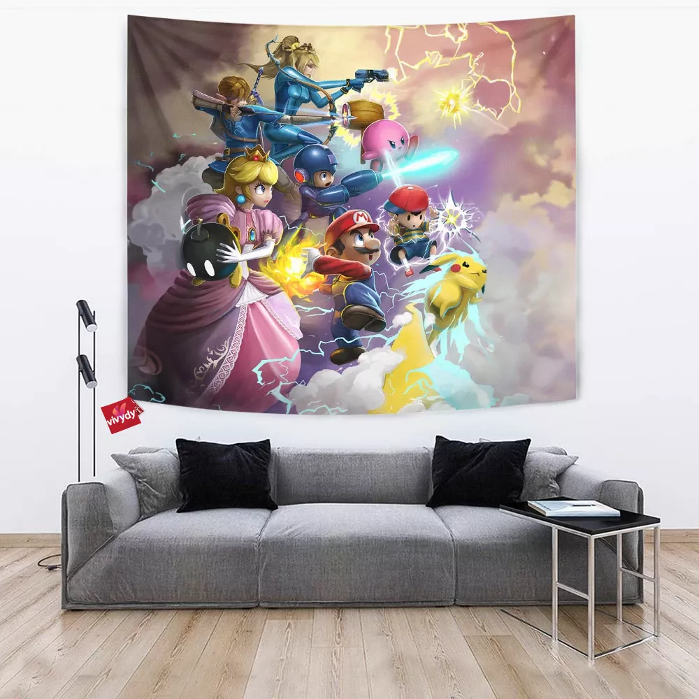 Mario Smash Bros Tapestry