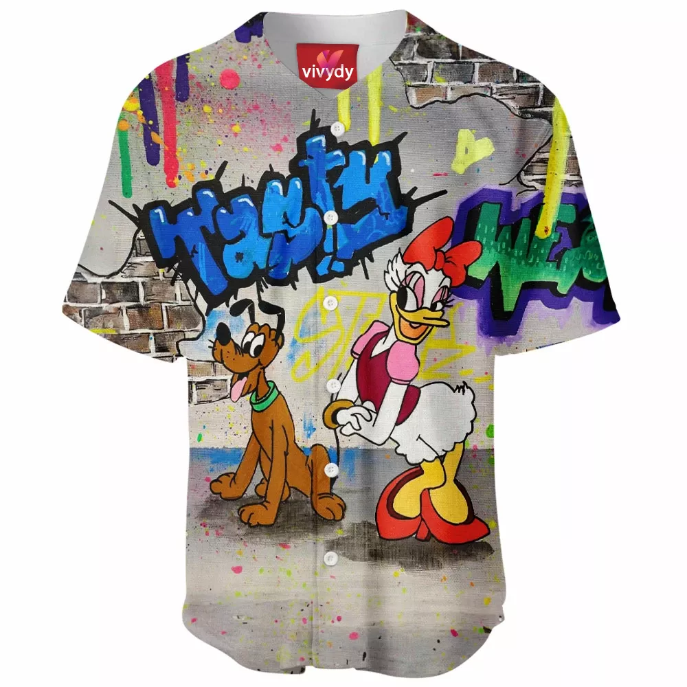 Pluto Animated and Daisy Duck Baseball Jersey