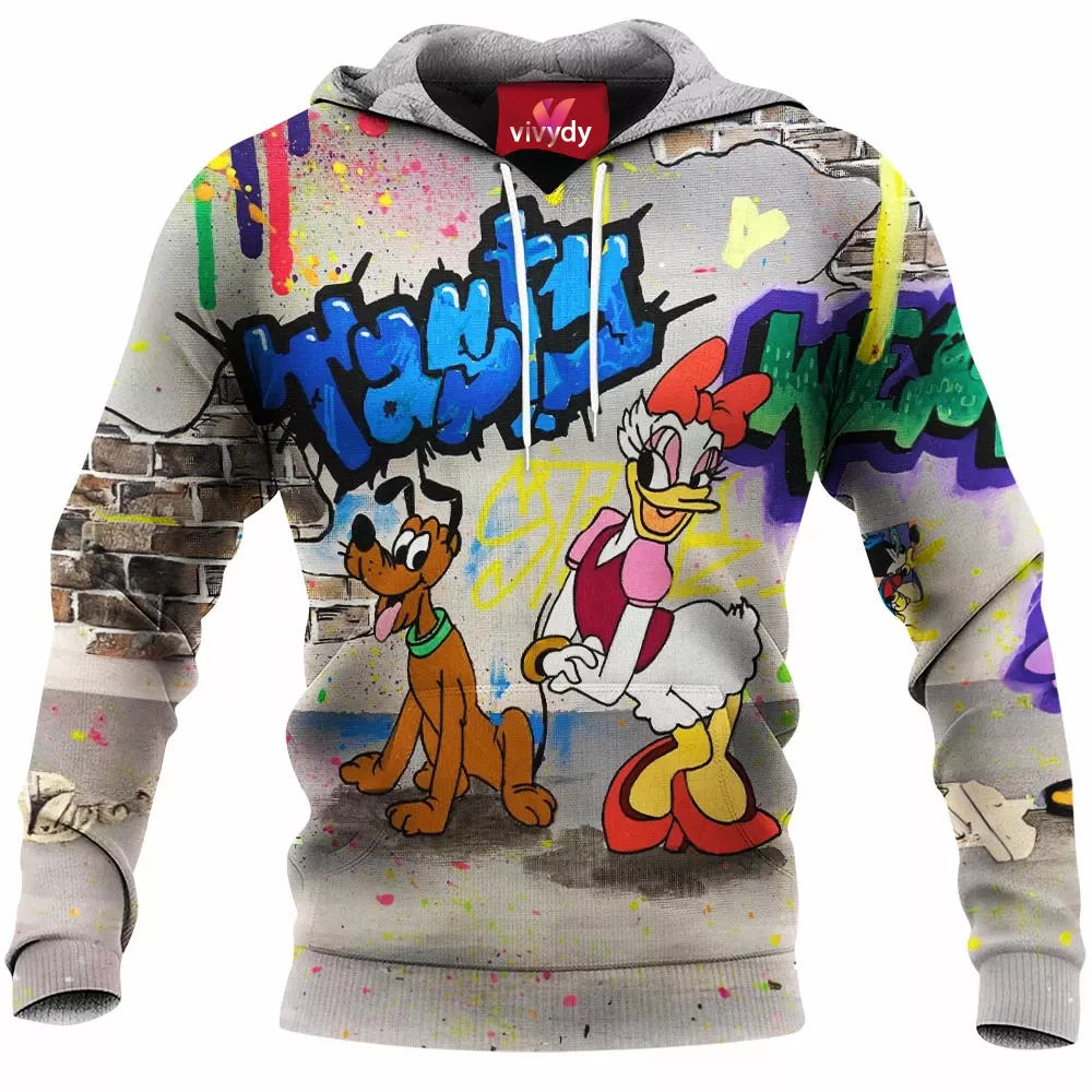 Pluto Animated and Daisy Duck Hoodie