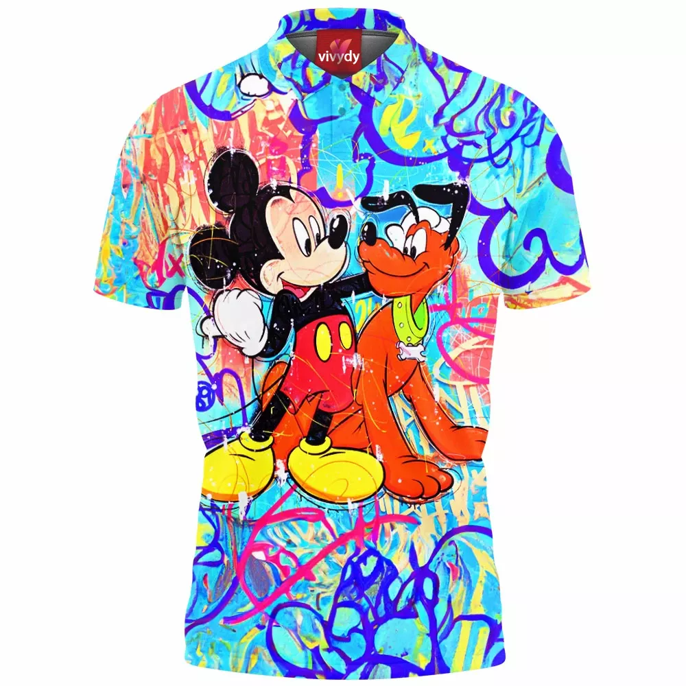 Pluto and Mickey Mouse Polo Shirt