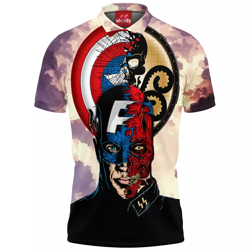 Captain America Red Skull Polo Shirt