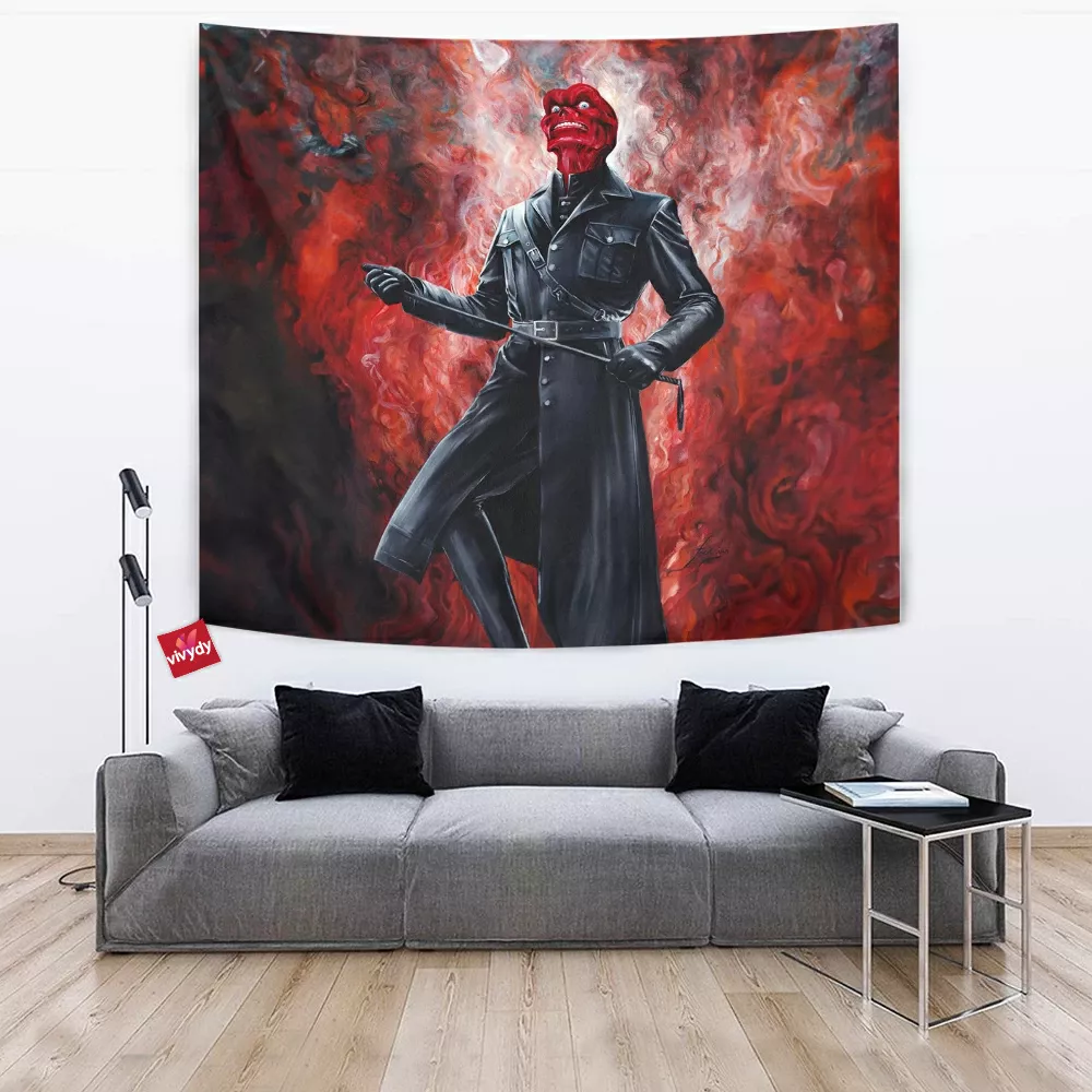 Red Skull Comic Tapestry