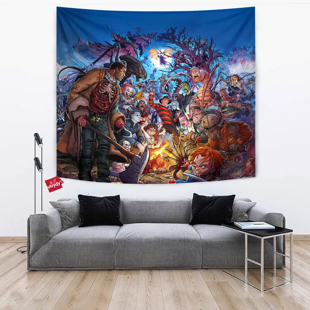 All Horror Characters Tapestry