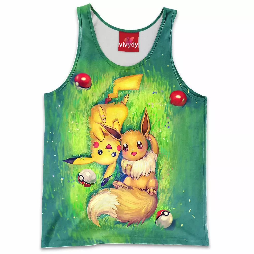 Eevee And Pikachu Tank Top