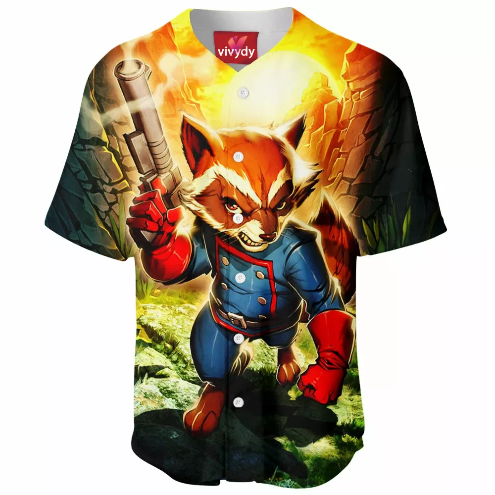 Rocket Raccartoon Baseball Jersey