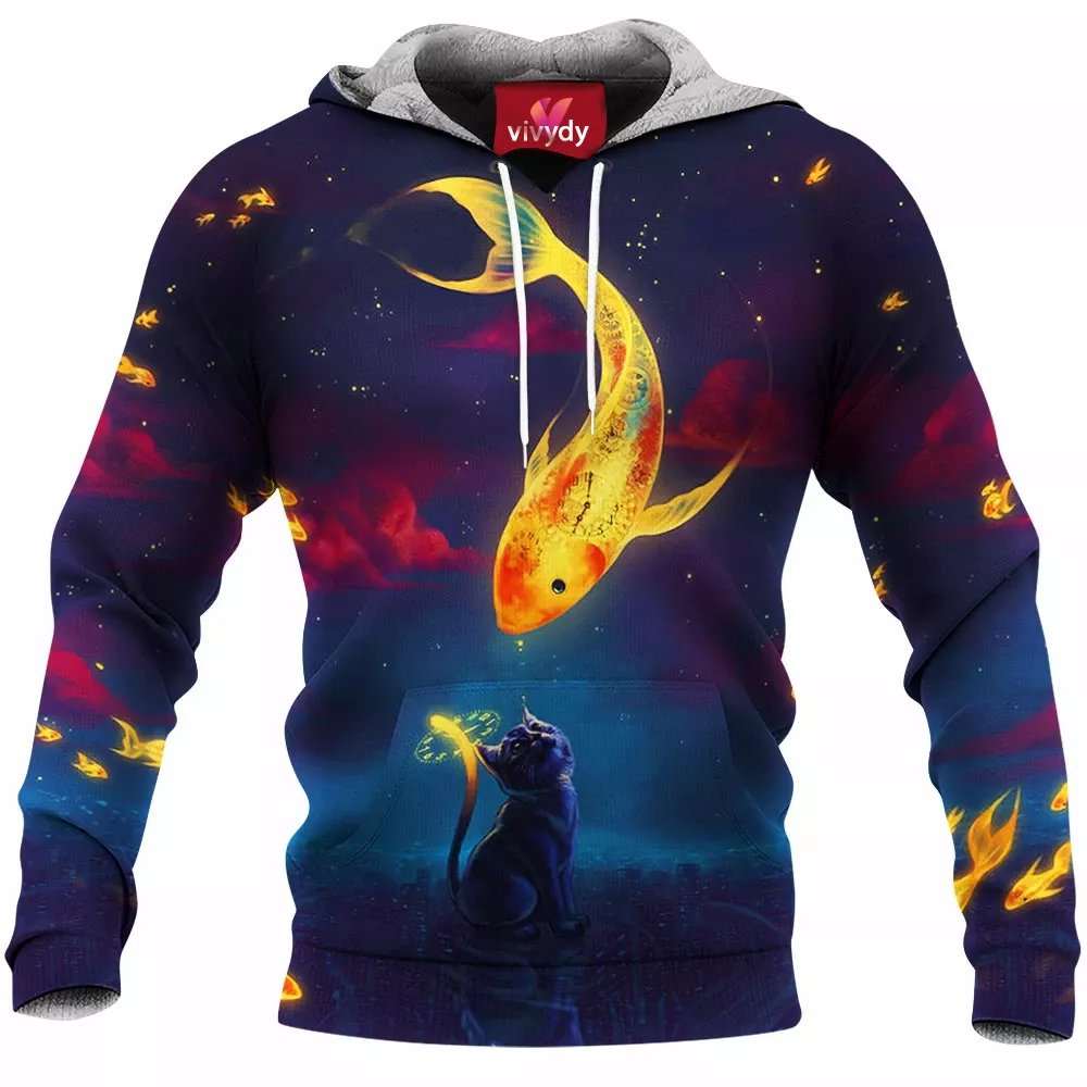 Moon Fish Cat Hoodie