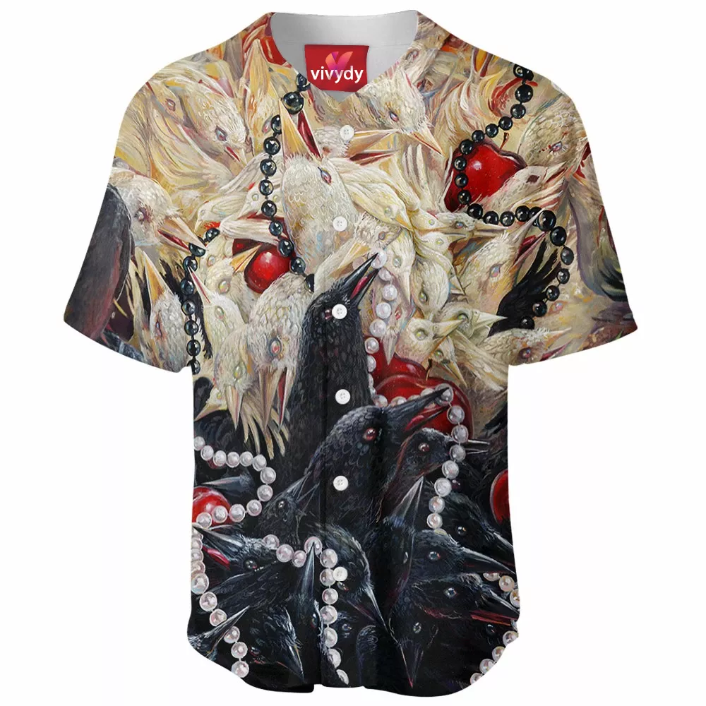 Black And White Raven Comic Baseball Jersey