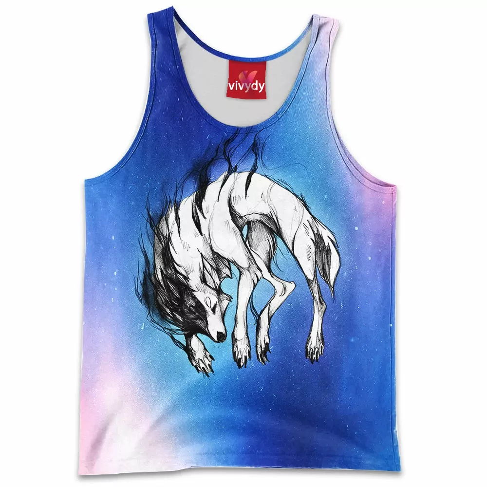 Black And White Wolf Tank Top