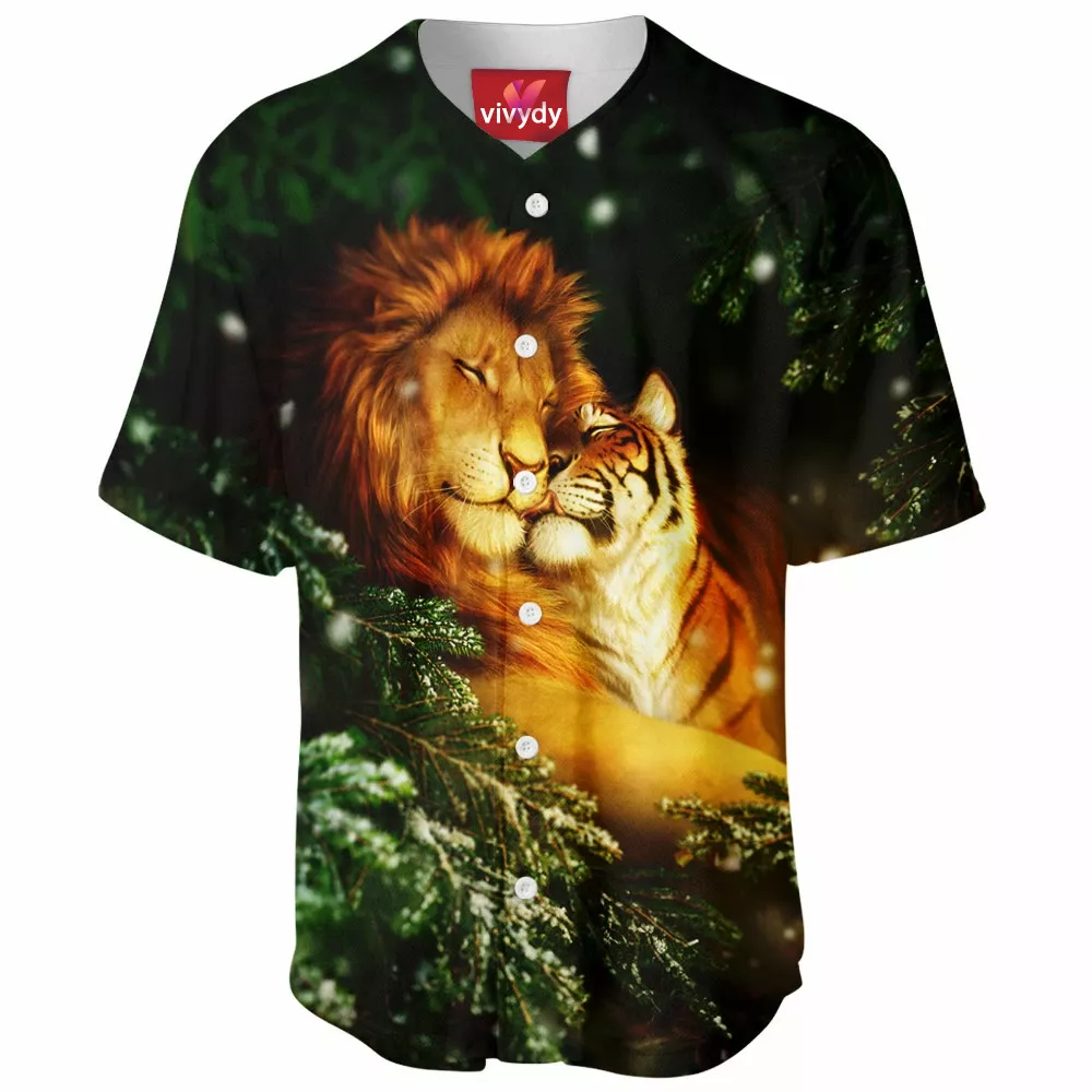 Lion And Tiger Baseball Jersey