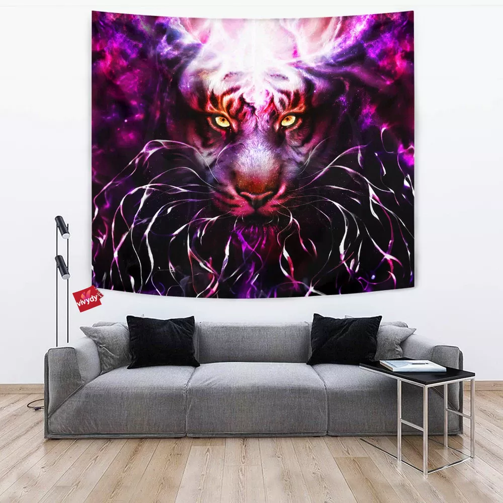 Burning Bright Tiger Tapestry