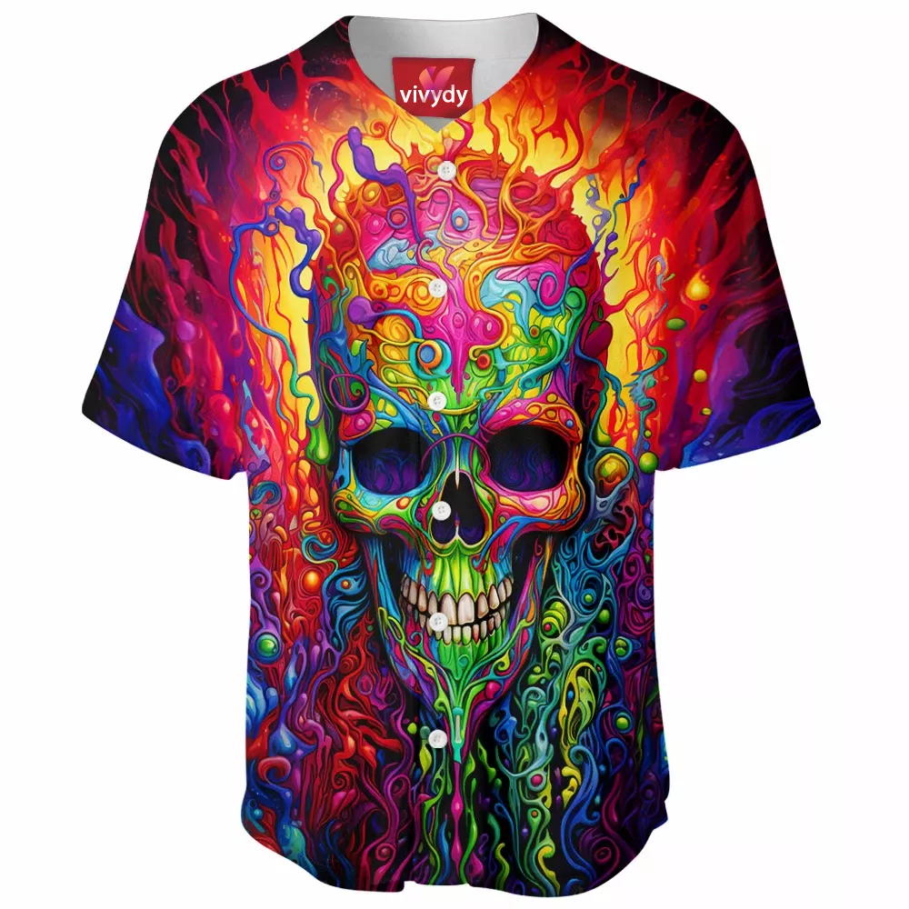 Colorful Skull Baseball Jersey