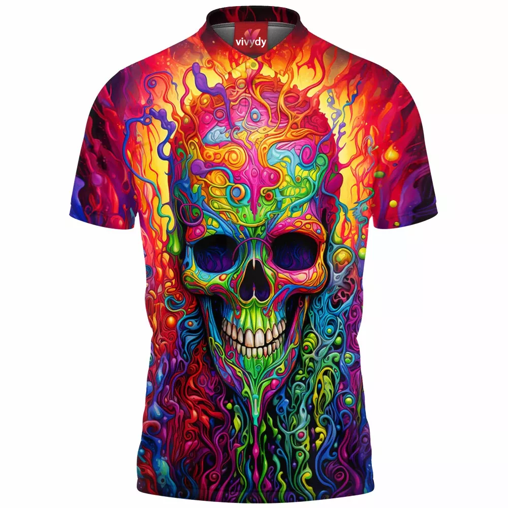 Colorful Skull Polo Shirt