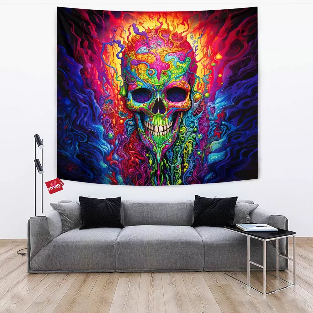 Colorful Skull Tapestry