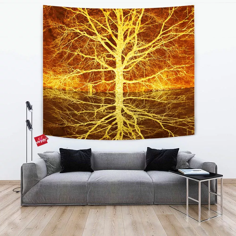 Autumn Ablaze Reflection Tapestry