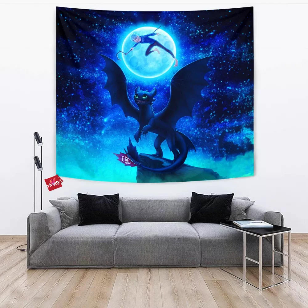 Jack And Toothless Tapestry