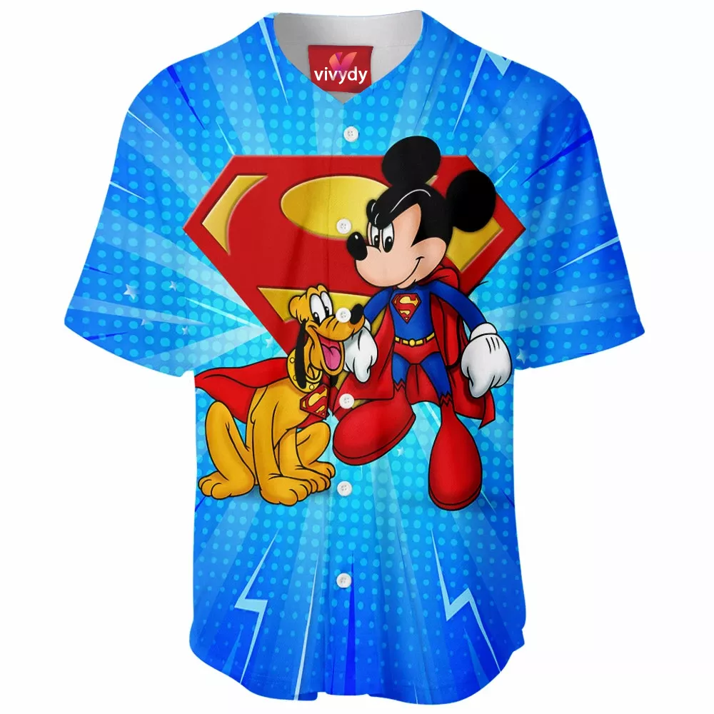 Mickey Mouse And Pluto Animated Baseball Jersey