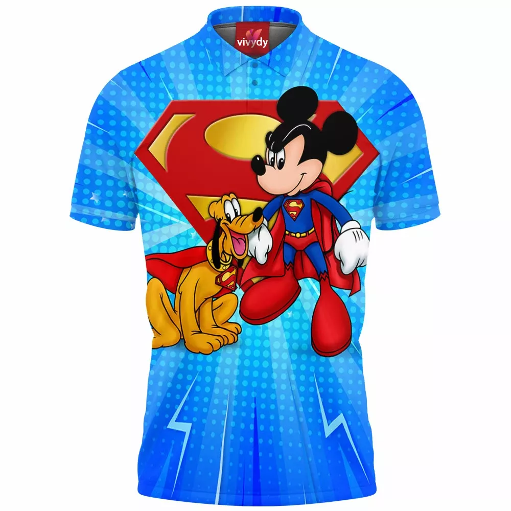 Mickey Mouse And Pluto Animated Polo Shirt