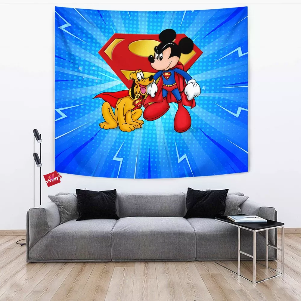 Mickey Mouse And Pluto Animated Tapestry