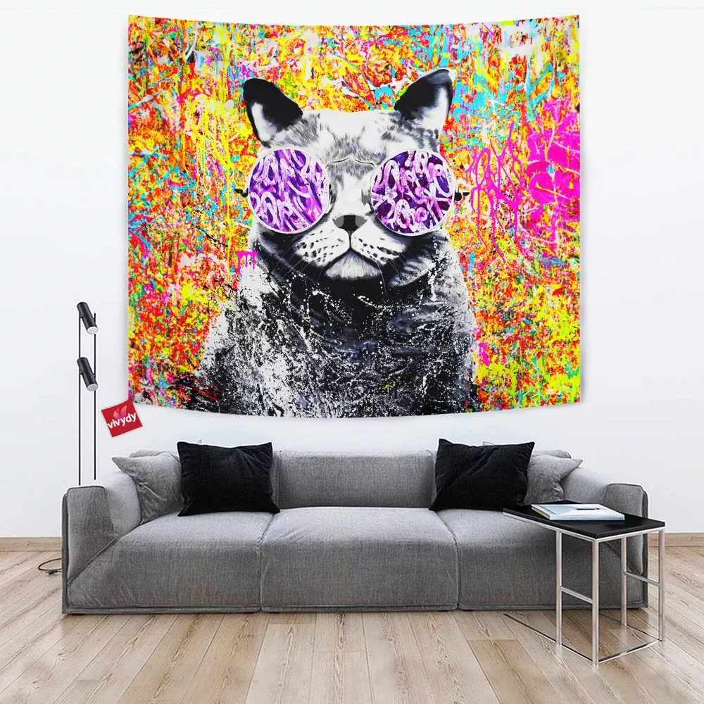 Cat,Meow Tapestry