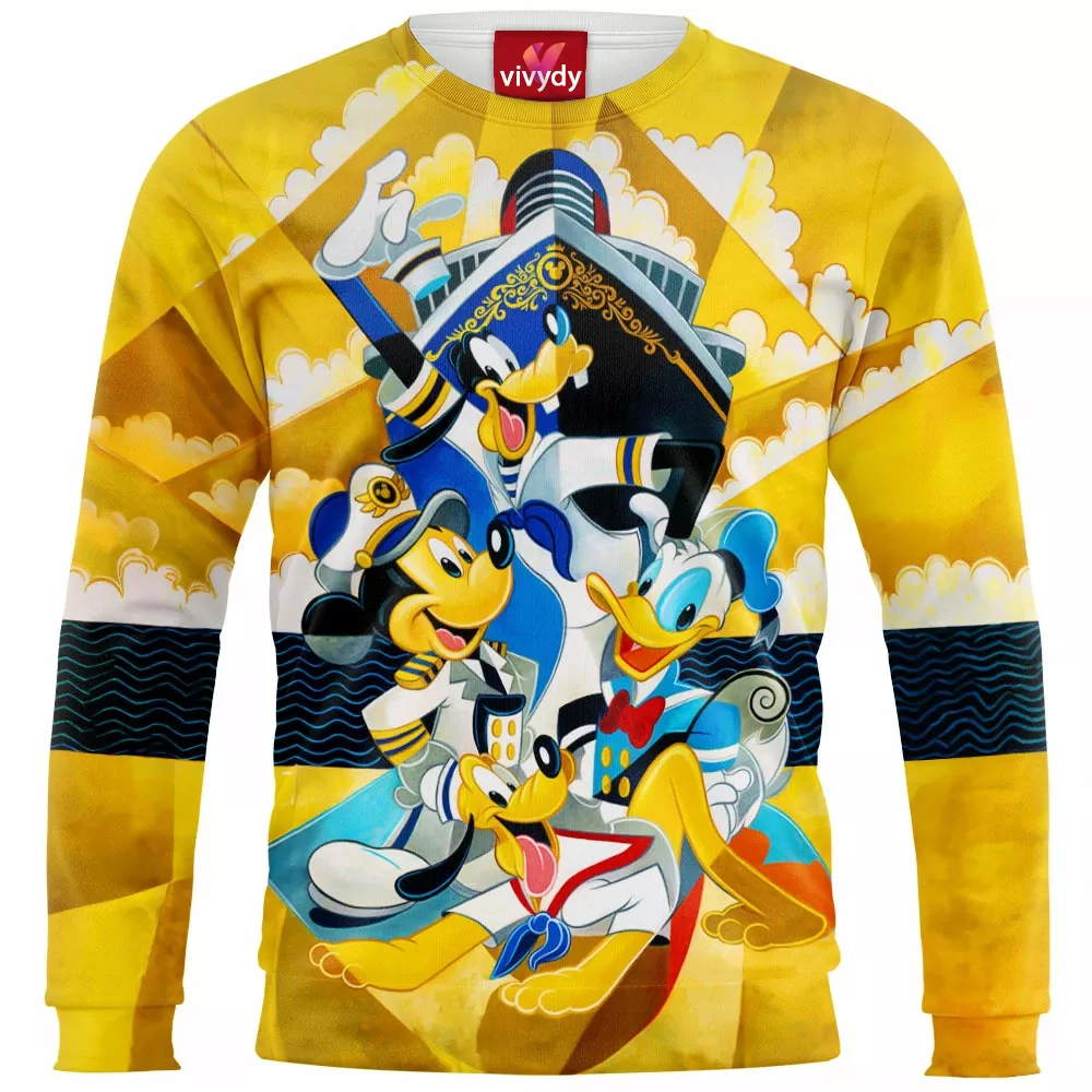 Mickey Mouse Goofy Donald Duck Pluto Animated Sweatshirt