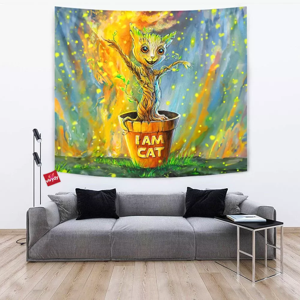 Groot x Cat Tapestry