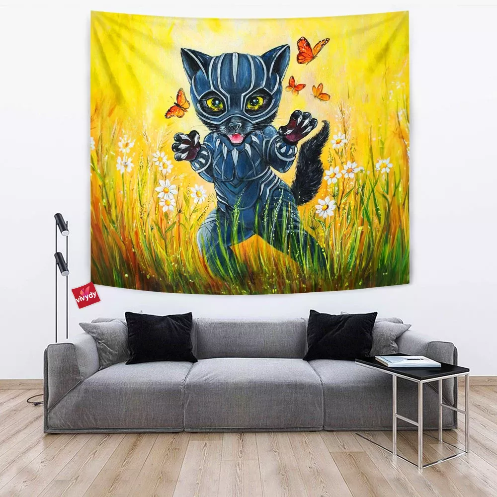 Kitty Black Panther Tapestry