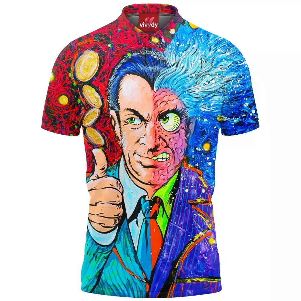 Two Face Comic Polo Shirt