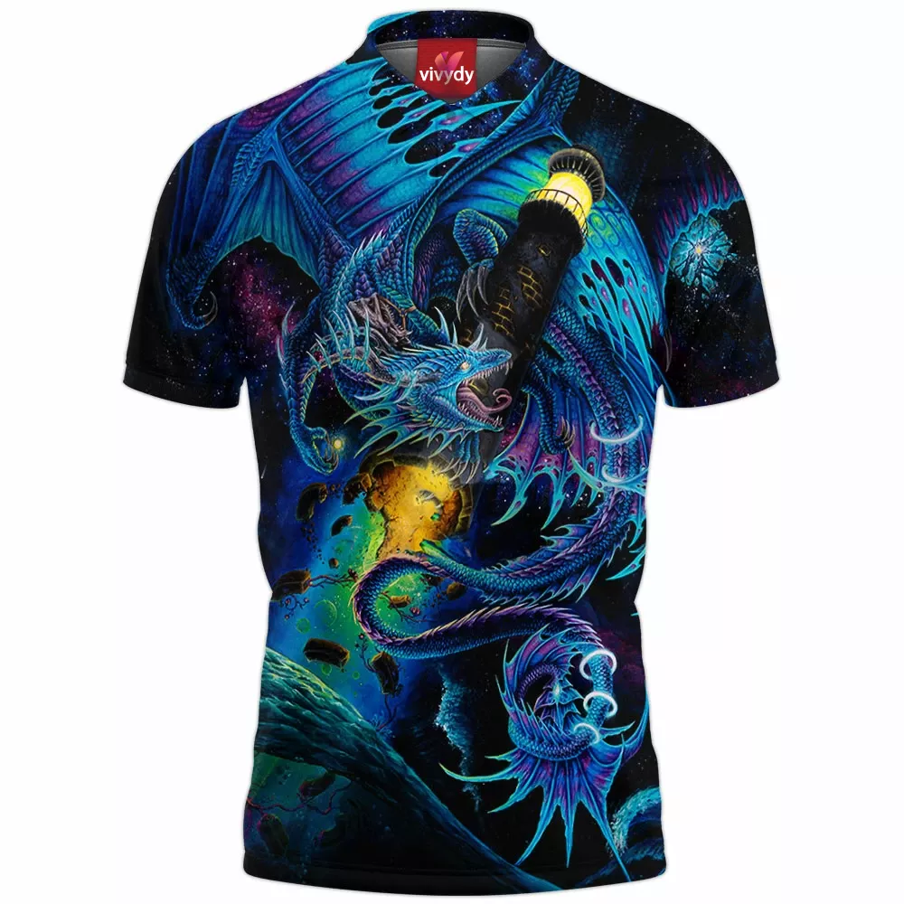 Galaxy Space Dragon Polo Shirt