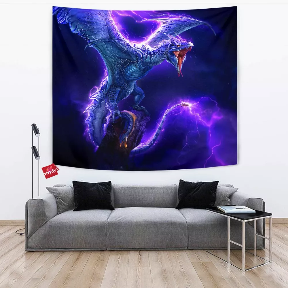 Electric Wyvern Dragon Tapestry