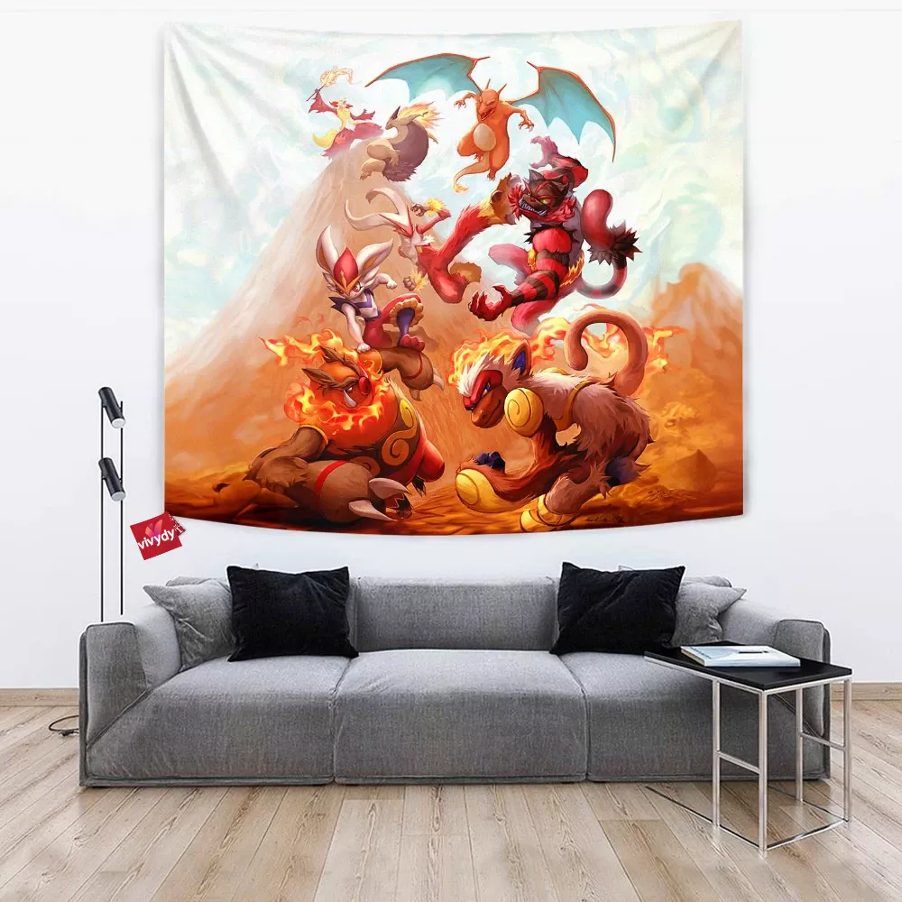 Fire Pokemon Tapestry