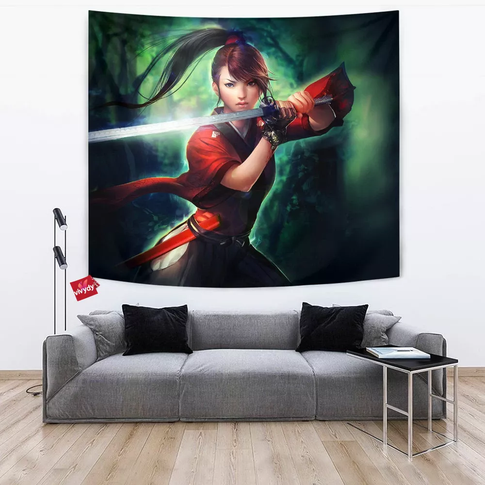 Samurai Girl Tapestry