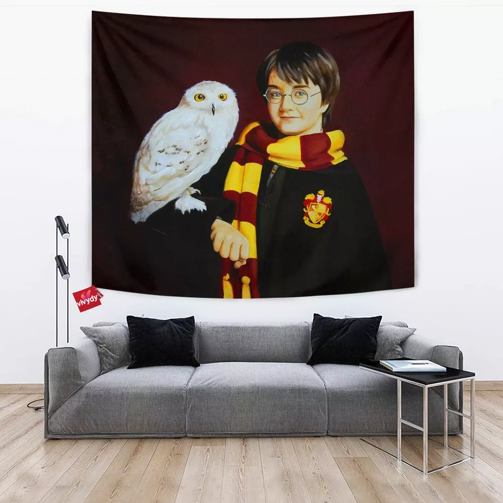 The Boy With The Owl Tapestry