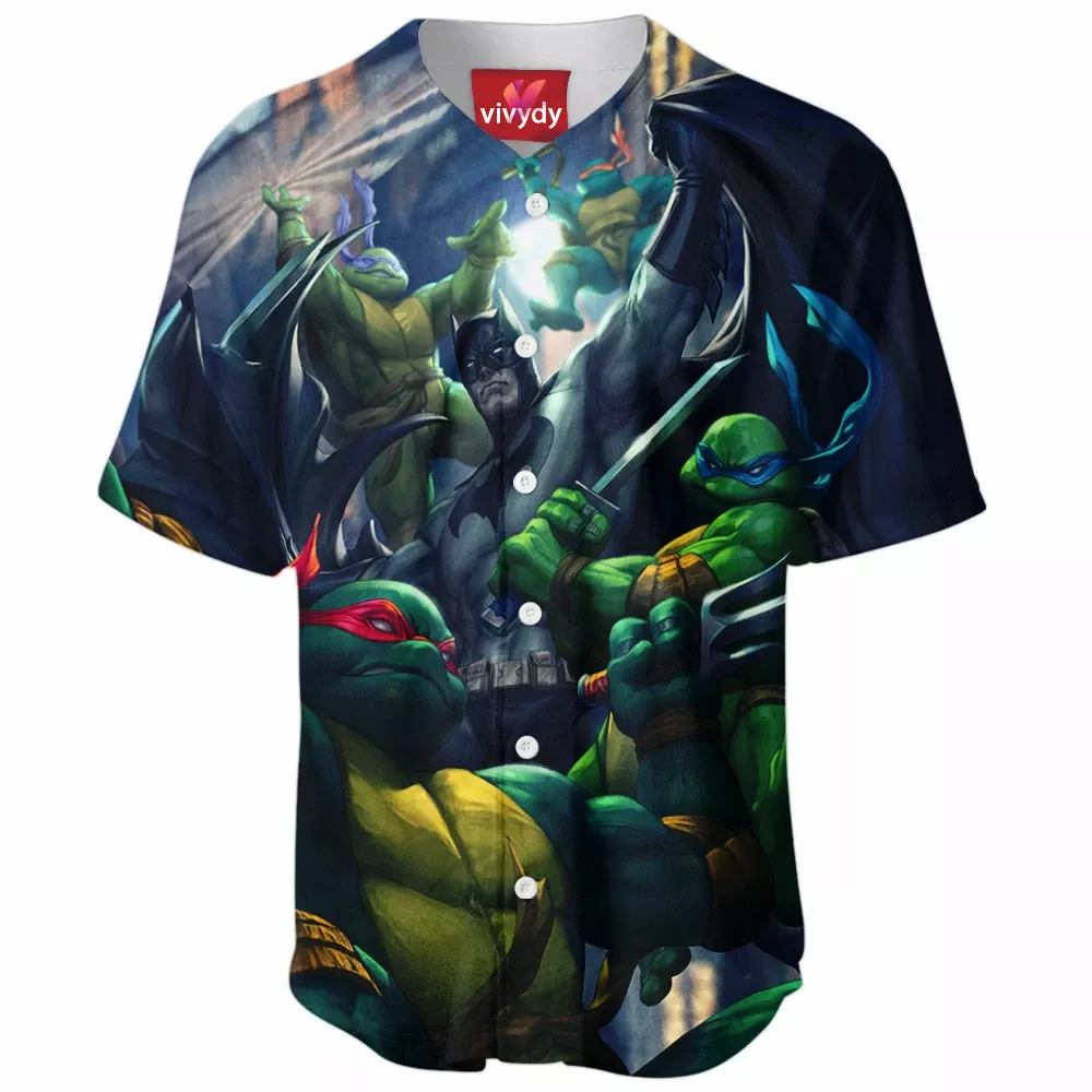 Batman And Tmnt Baseball Jersey