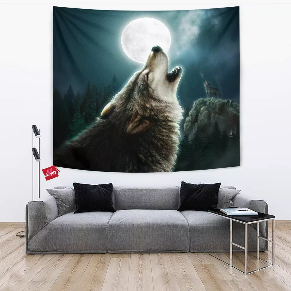 Lunar Wolf Tapestry