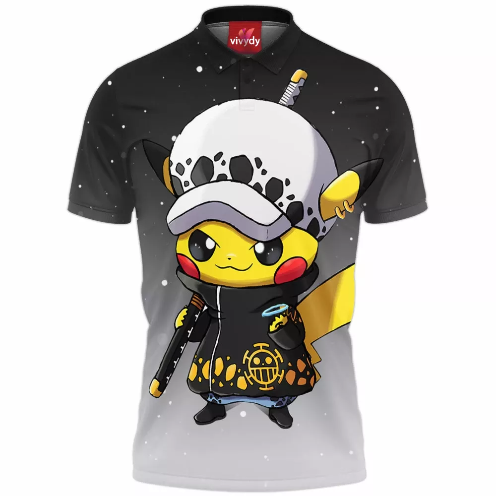 Pikachu Trafalgar D. Water Law Polo Shirt