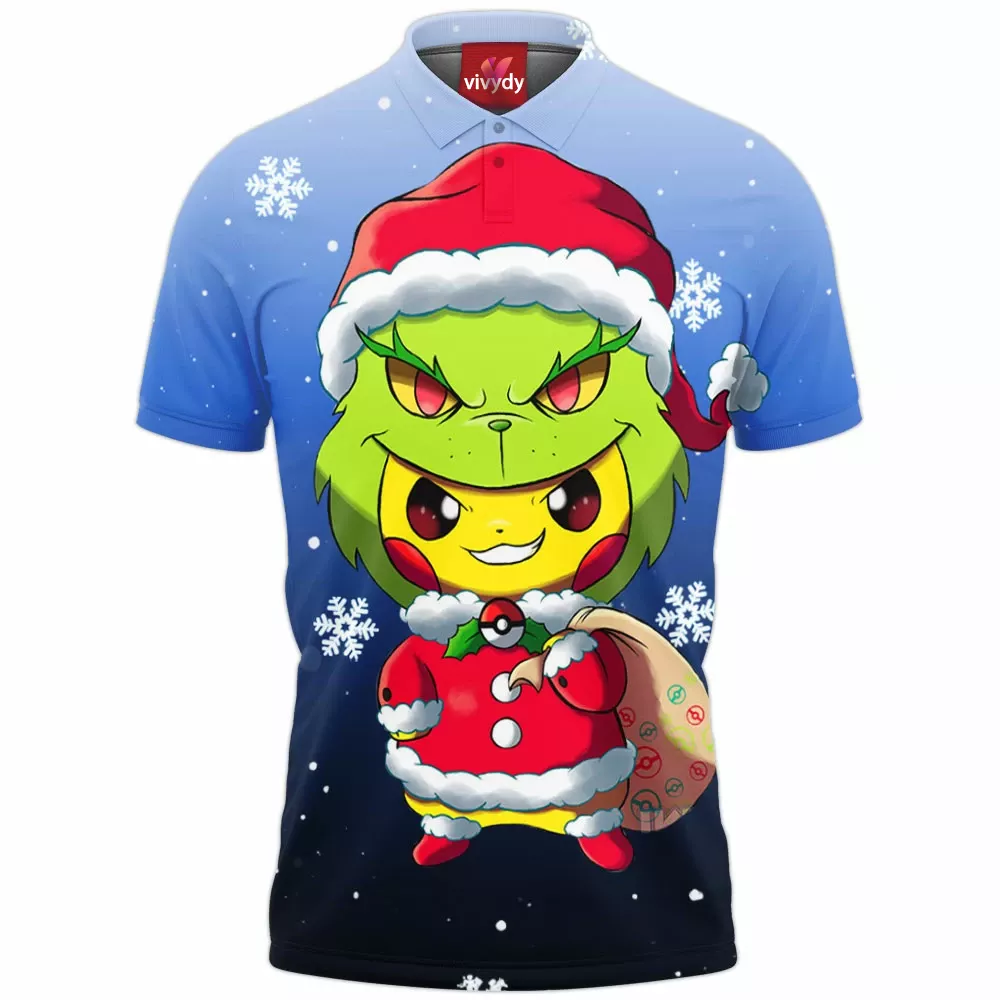 Pikachu Grinch Polo Shirt