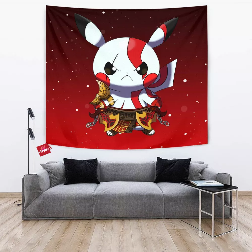 Pikachu Kratos Tapestry