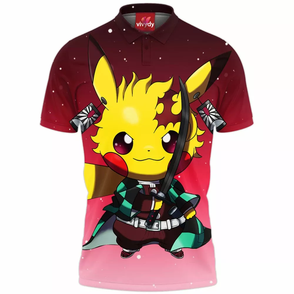 Pikachu Tanjirou Polo Shirt