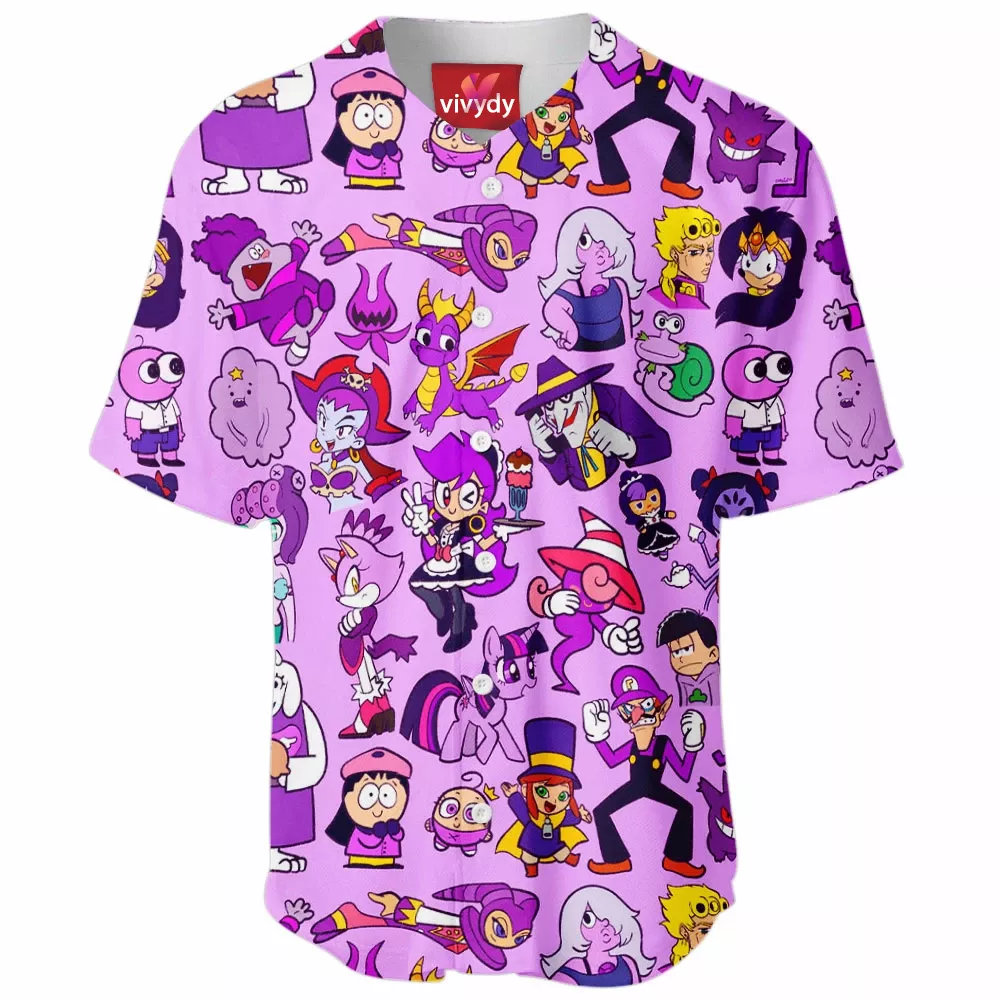 Purple Characters Baseball Jersey