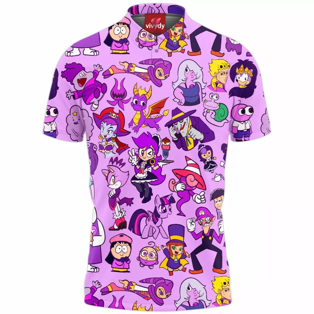 Purple Characters Polo Shirt