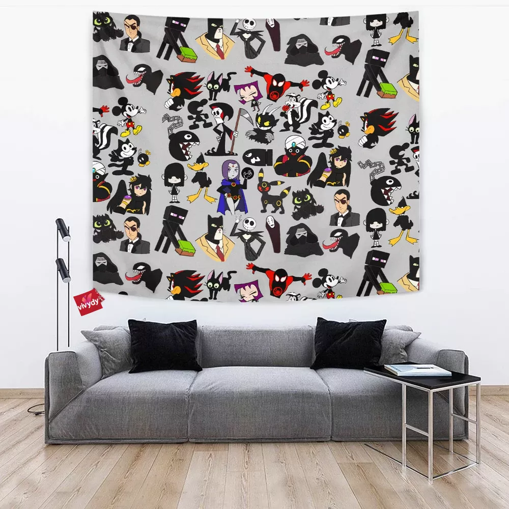 Black Characters Tapestry