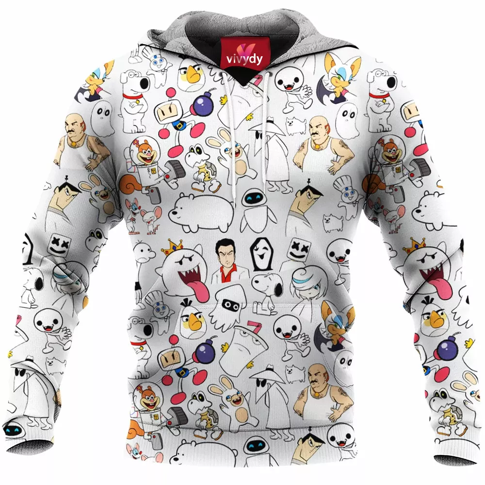 White Characters Hoodie