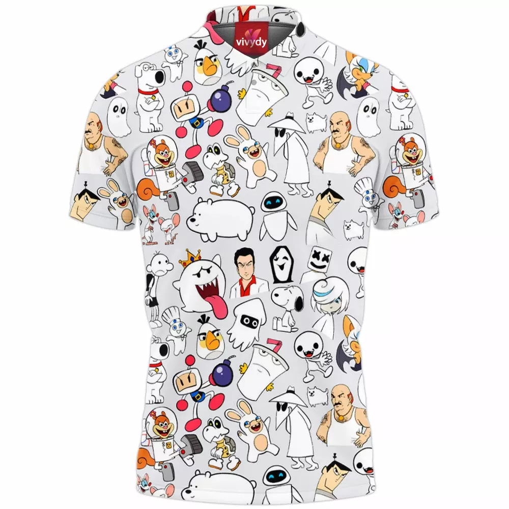 White Characters Polo Shirt