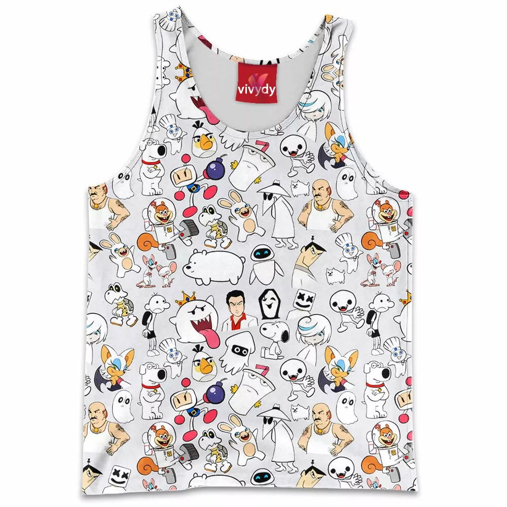 White Characters Tank Top