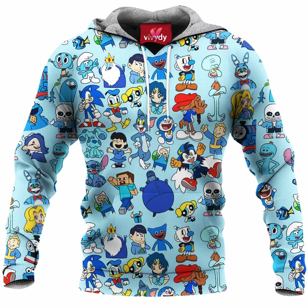 Blue Characters Hoodie