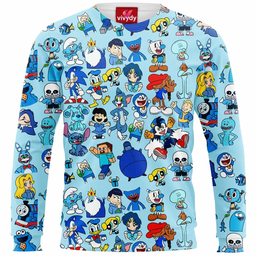 Blue Characters Sweatshirt